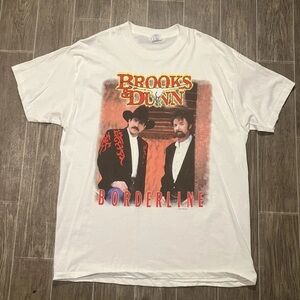 Vintage Brooks & Dunn Borderline 1996 Tour Single Stitch Tee Delta White XL